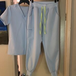 Figs Sky Blue Technical Collection Top